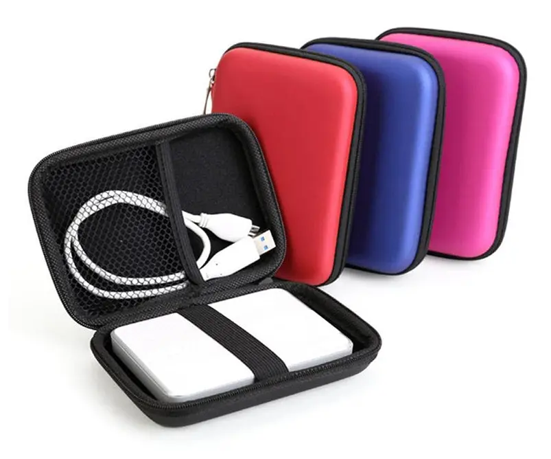 2,5 "HDD-väska extern USB-hårddisk med bärbar mini-USB-kabelväska påse hörlursväska