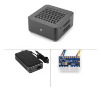 Allt aluminiumchassi liten stationär datorväska psu htpc mini itx pc-hus med strömförsörjning