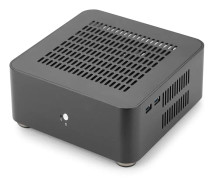 Allt aluminiumchassi liten stationär datorväska psu htpc mini itx pc-hus med strömförsörjning