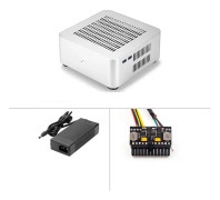 Allt aluminiumchassi liten stationär datorväska psu htpc mini itx pc-hus med strömförsörjning