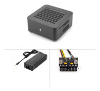 Allt aluminiumchassi liten stationär datorväska psu htpc mini itx pc-hus med strömförsörjning