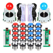 2 -spelare arkadtävling DIY -kit USB -kodare till PC -joystick och LED -kromknappar