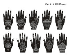 Uppsättning mehndi-tatuering stencil kit för kvinnor, flicka tillfälliga mallar tatuering klistermärken för händer, body art ny design