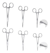 Hemostatisk klämma i rostfritt stål, tångs kirurgiskt verktygssats, hemostatisk tång rakt / armbågsspetsar