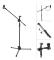 Professionellt svängarmsgolv metallstativ, mikrofonhållare, mikrofonstativ, justerbart scenstativ med popfilter för tillval - 155mm popfilter