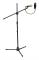 Professionellt svängarmsgolv metallstativ, mikrofonhållare, mikrofonstativ, justerbart scenstativ med popfilter för tillval - 155mm popfilter