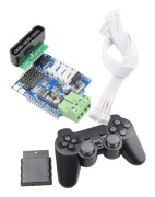 Trådlös gamepad för ps2-styrenhet + 4 kanaler motor driver servo expansionskort för arduino uno r3 mecanum hjul robot (komplett set) -