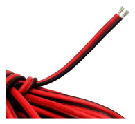 18, 20, 2, awg, 2-stift, förtennad kopparisolerad bandförlängningskabel kabel-röd, svart - 18 awg / 20m