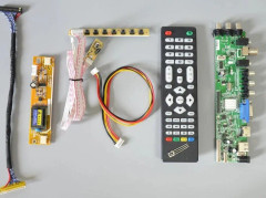 Universal lcd driver board support tv board + key switch + ir + lamp inverter