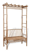 Trädgårdsbänk med pergola 130 cm bambu