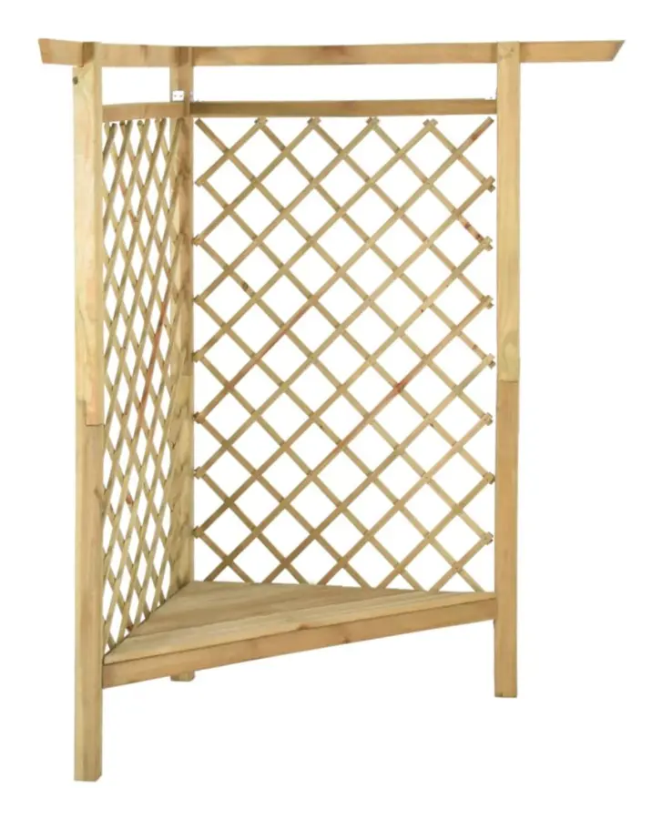 Hörnpergola med bänk 166x81x174 cm impregnerad furu