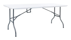 vidaXL Hopfällbart trädgårdsbord vit 180x72x72 cm HDPE