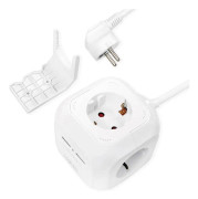 LogiLink LPS227 Kontaktkub 4x Vit Skyddskontakt 1 st