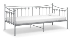 Sängram bäddsoffa grå metall 90x200 cm