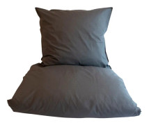 omhu - Percale bed linen 140x220 - Dark Grey (220301028)