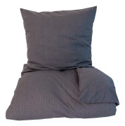 omhu - Mini Striped Bed Linen 140x220 - Grey (220201025)