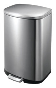 pedalbehållare Della50 liter rostfritt stål matt silver