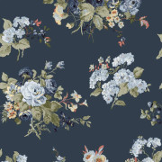 Laura Ashley - Non-woven tapet - Rosemore Midnight Seaspray - 10mx52cm