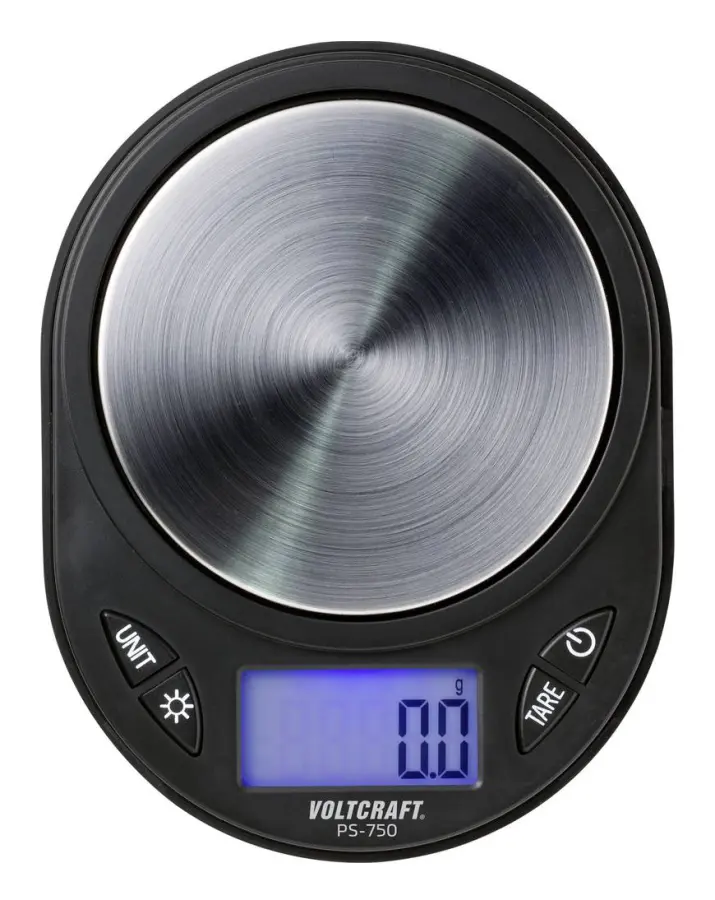 VOLTCRAFT PS-750 Precisionsvåg Vägningsområde 750 g Läsbarhet 0.1 g batteri Svart