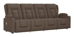 4-sits massagefåtölj med mugghållare taupe tyg