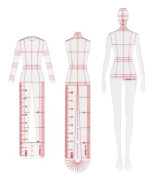 Kvinnor mode figur ritning mall linjal