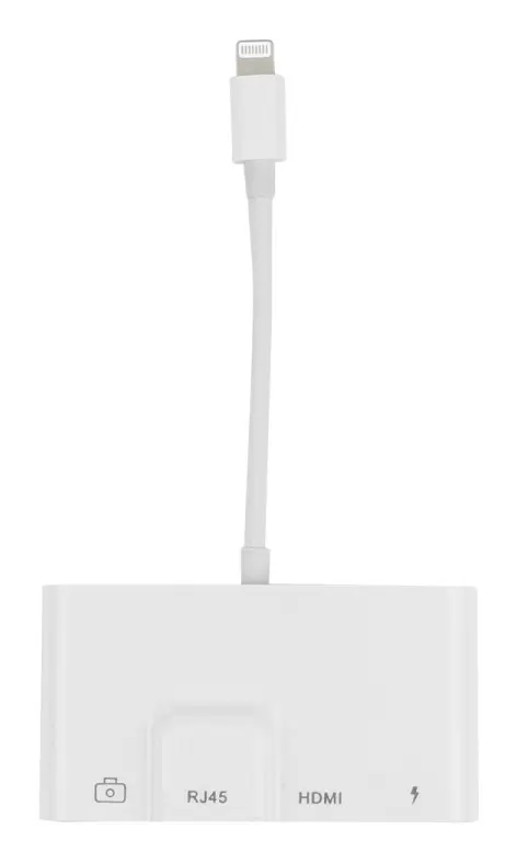 iPhone adapter till RJ45 Ethernet + HDMI + USB Camera