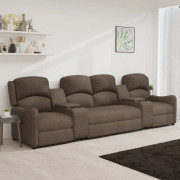 4-sits massagefåtölj med mugghållare taupe tyg