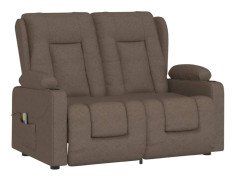 2-sits massagefåtölj med mugghållare taupe tyg