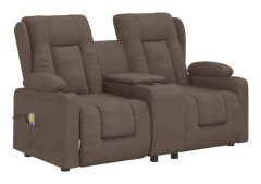 2-sits massagefåtölj med mugghållare taupe tyg
