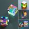 Dikroisk optisk färg x-cube fyra sidor polerat glas prisma regnbågsglas