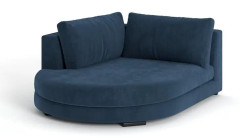 MONTANA Divanmodul Rund Höger Sammet Blå