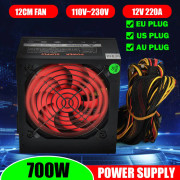 700W 12V ATX ​​Dator Strömförsörjning 12CM Fläkt 20+4PIN För Intel AMD PC 110V-230V