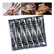 Golecha 12st 25g Naturlig Svart Mehndi DIY Henna Cones Indisk Henna Tatuering Pasta För Tillfälliga Tatueringar Sticker Mehndi Body Paint