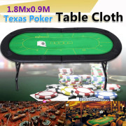 180X90cm 10 spelare hopfällbar filt, roterande Texas Holdem pokerbordsmatta
