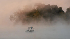 Misty lake poster