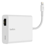 Belkin Ethernet + strömadapter med Lightning-kontakt - nätverksadapter - Lightning - 10/100 Ethernet (PoE) x 1 - vit - för Apple 10,5-tums iPad Pro;