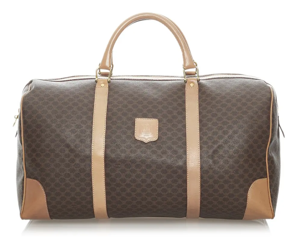 Pre-owned Celine Macadam Travel Bag Brown