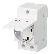 ABB DIN-skenas uttag med gångjärnslock grå 16 A 250 V/AC 2CSM211000R0721 (2CSM211000R0721)