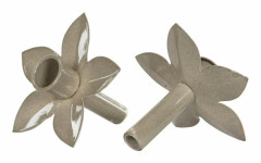 Ljushållare Kronljus flaska Emalj Sand Ø9,5x8cm 4-pack