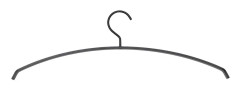 klädhängare Silver 49 cm stål svart 5 st