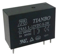 Tianbo Electronics TRA3 L-12VDC-S-2H Kretskort-relä 12 V/DC 8 A 2 NO 1 st