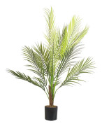 Konstgjord Krukväxt Grön och Svart Syntetiskt Material 83 cm Konst Areca Palm Dekorativ Inomhus Accessoar