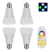 LED-lampa RGB, LED-paket e27 med fjärrkontroll, 500 lumen, 30000 h