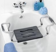 Wenko Secura badsits, silver antracit, utdragbar, 120 kg lastkapacitet