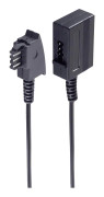 Shiverpeaks Telefon Förlängningskabel [1x TAE-F-stiftdon - 1x TAE-F-koppling] 6 m Svart