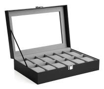 Klockl�da med glaslock 32 x 18,6 x 8,5 cm (L x B x H)
