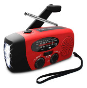 Vevradio / Nödradio Solcell Ficklampa Powerbank