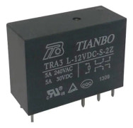 Tianbo Electronics TRA3 L-5VDC-S-2Z Printrelæ 5 V/DC 8 A 2 x omskifter 1 stk