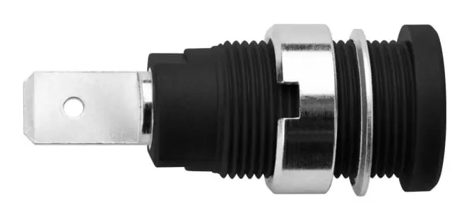 Schützinger SEB 6452 Ni / SW Säkerhetslaboratorieanslutning Anslutning, infälld vertikal Stiftdiameter: 4 mm Svart 1 st