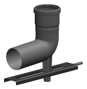 Concept Flue gas elbow with support and fixing rail 80 PP (F90506080)
